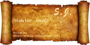 Stebler Jenő névjegykártya
