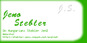 jeno stebler business card
